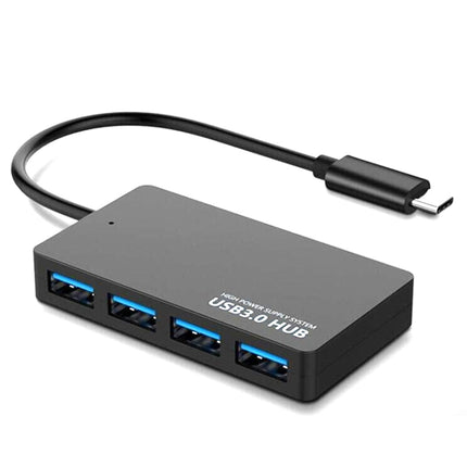 KYTC47 4 Ports USB Adapter Cable High Speed USB Docking Station Multi-Interface HUB Converter, Colour: Black Type-C-garmade.com