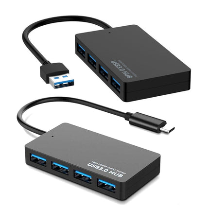 KYTC47 4 Ports USB Adapter Cable High Speed USB Docking Station Multi-Interface HUB Converter, Colour: Black Type-C-garmade.com