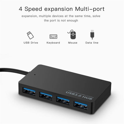 KYTC47 4 Ports USB Adapter Cable High Speed USB Docking Station Multi-Interface HUB Converter, Colour: Black Type-C-garmade.com