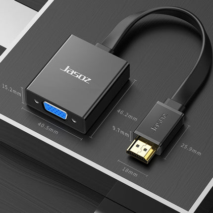 2 PCS Jasoz 1080P HDMI To VGA Converter Oxygen-Free Copper Core, Colour: Black-garmade.com
