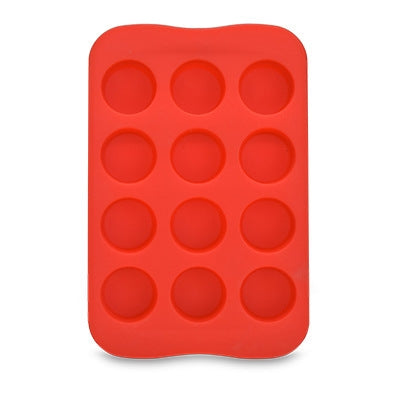 2 PCS Silicone Chocolate Mold Tray Creative Geometry Shaped Ice Cube Cake decoration Mold, Shape:Round(Red)-garmade.com