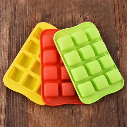 2 PCS Silicone Chocolate Mold Tray Creative Geometry Shaped Ice Cube Cake decoration Mold, Shape:Round(Red)-garmade.com