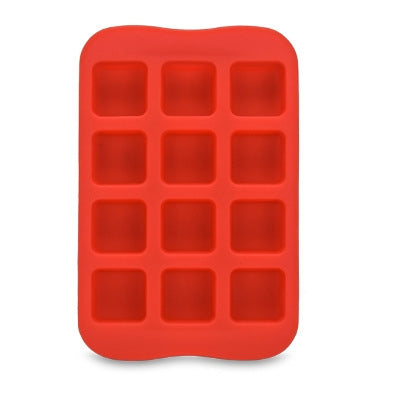 2 PCS Silicone Chocolate Mold Tray Creative Geometry Shaped Ice Cube Cake decoration Mold, Shape:Square(Red)-garmade.com