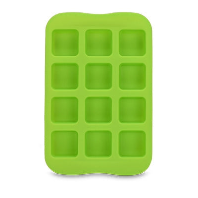 2 PCS Silicone Chocolate Mold Tray Creative Geometry Shaped Ice Cube Cake decoration Mold, Shape:Square(Green)-garmade.com