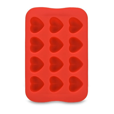 Silicone Chocolate Mold Tray Creative Geometry Shaped Ice Cube Cake decoration Mold, Shape:Heart(Red)-garmade.com