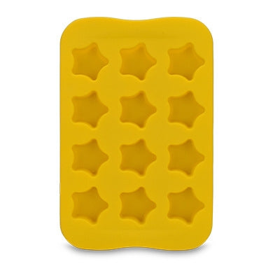 Silicone Chocolate Mold Tray Creative Geometry Shaped Ice Cube Cake decoration Mold, Shape:Star(Yellow)-garmade.com