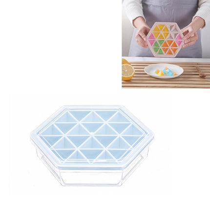 Home Creative DIY Ice Grid Mould Hexagonal Homemade Ice Mold With Tray Ice Cube Ice Cream Ice Box(Blue)-garmade.com