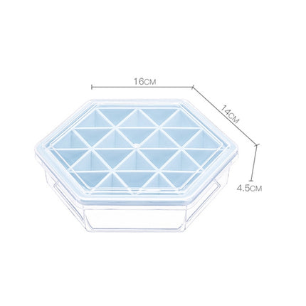 Home Creative DIY Ice Grid Mould Hexagonal Homemade Ice Mold With Tray Ice Cube Ice Cream Ice Box(Blue)-garmade.com