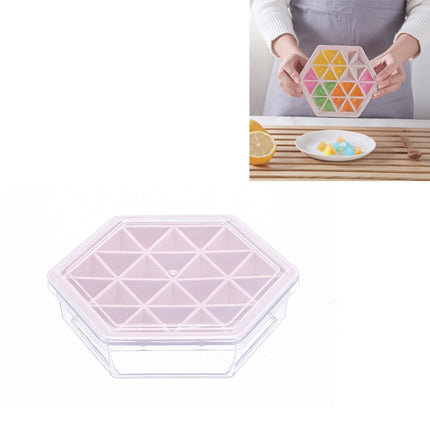 Home Creative DIY Ice Grid Mould Hexagonal Homemade Ice Mold With Tray Ice Cube Ice Cream Ice Box(Pink)-garmade.com