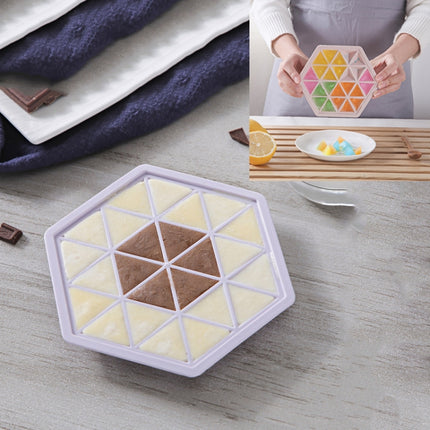 Home Creative DIY Ice Grid Mould Hexagonal Homemade Ice Mold With Tray Ice Cube Ice Cream Ice Box(Purple)-garmade.com