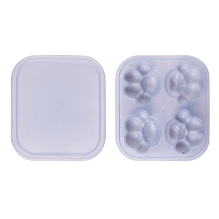 Household Cat Paw Shape Creative Silicone Ice Box Ice Cube Mold Ice Hockey DIY Food Supplement Box with Lid(Lilac Purple)-garmade.com