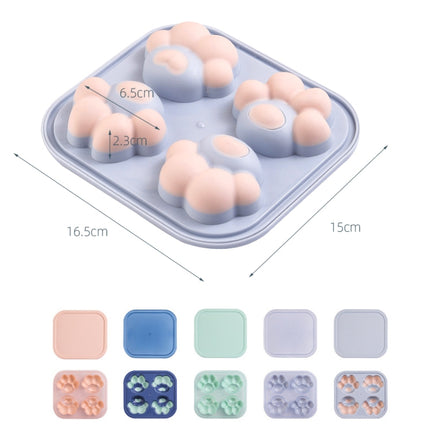 Household Cat Paw Shape Creative Silicone Ice Box Ice Cube Mold Ice Hockey DIY Food Supplement Box with Lid(Lilac Purple)-garmade.com