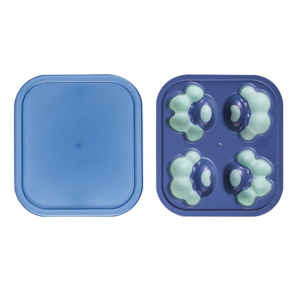 Household Cat Paw Shape Creative Silicone Ice Box Ice Cube Mold Ice Hockey DIY Food Supplement Box with Lid(Blue Green)-garmade.com