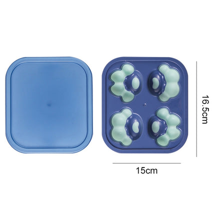 Household Cat Paw Shape Creative Silicone Ice Box Ice Cube Mold Ice Hockey DIY Food Supplement Box with Lid(Blue Green)-garmade.com