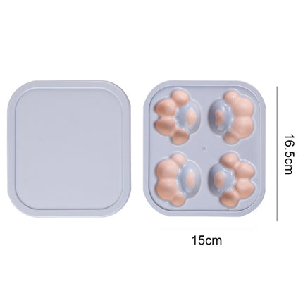 Household Cat Paw Shape Creative Silicone Ice Box Ice Cube Mold Ice Hockey DIY Food Supplement Box with Lid(Pink Purple)-garmade.com