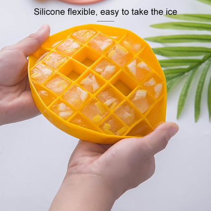 Lemon Shape Ice Grid Food Grade Silicone Ice Cube Mould Food Supplement Ice Box with Lid(Yellow)-garmade.com