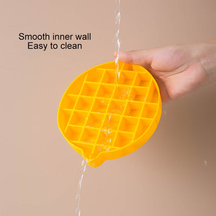 Lemon Shape Ice Grid Food Grade Silicone Ice Cube Mould Food Supplement Ice Box with Lid(Yellow)-garmade.com