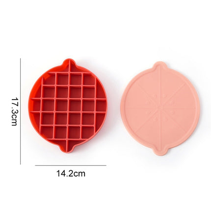 Lemon Shape Ice Grid Food Grade Silicone Ice Cube Mould Food Supplement Ice Box with Lid(Red)-garmade.com