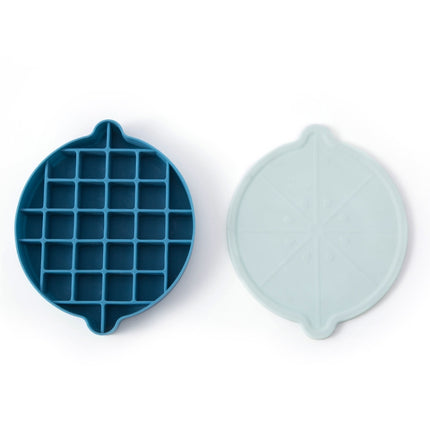 Lemon Shape Ice Grid Food Grade Silicone Ice Cube Mould Food Supplement Ice Box with Lid(Blue)-garmade.com