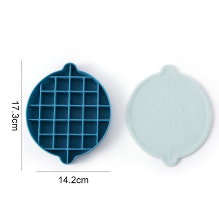 Lemon Shape Ice Grid Food Grade Silicone Ice Cube Mould Food Supplement Ice Box with Lid(Blue)-garmade.com