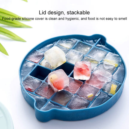 Lemon Shape Ice Grid Food Grade Silicone Ice Cube Mould Food Supplement Ice Box with Lid(Blue)-garmade.com
