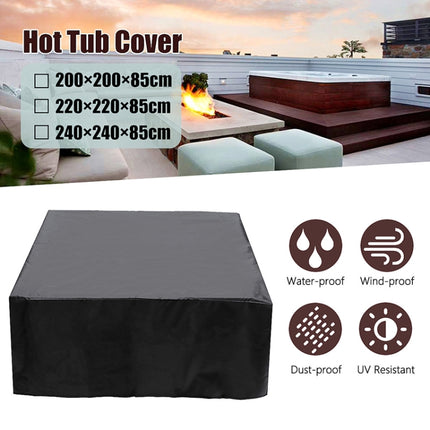 Waterproof And Dustproof Cover For Bathtub Swimming Pool Table And Chair Falling Leaves Protection Cover, Size: 200x200x85cm(Black)-garmade.com