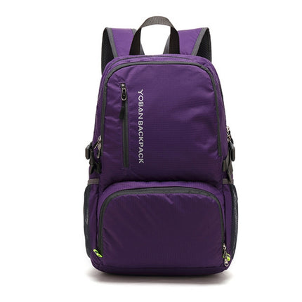 YOBAN Y-1448 Lightweight Outdoor Sports Folding Backpack Waterproof Cycling Hiking Camping Travel Backpack(Purple)-garmade.com
