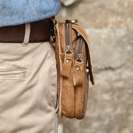 6385 Men Outdoor Sports Belt Hanging Multifunctional Waist Bag(Brown)-garmade.com