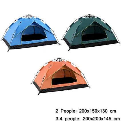 TC-014 Outdoor Beach Travel Camping Automatic Spring Multi-Person Tent For 2 People(Blue+Mat+Hammock)-garmade.com