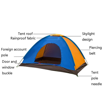 T015 Outdoor Camping Single-Layer Tent Camping Beach Tour Tent, Random Color Delivery, Applicable: For 2 People-garmade.com