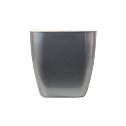 3 PCS Imitation Metal Colorful Water Storage Plastic Flowerpot, Size: G105 Small Pot(Square Silver Grey)-garmade.com