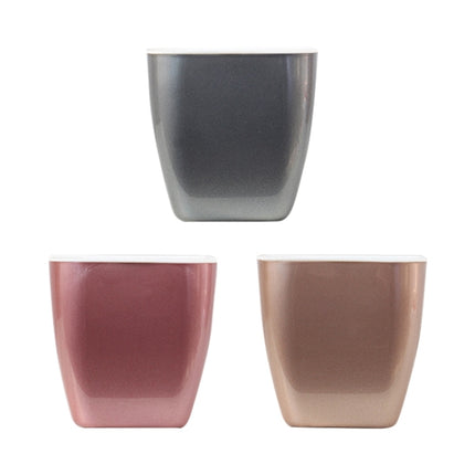 3 PCS Imitation Metal Colorful Water Storage Plastic Flowerpot, Size: G109 Medium Pot(Square Rose Gold)-garmade.com