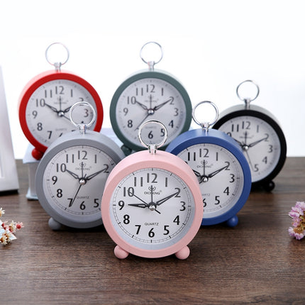 2 PCS Office Home Round Alarm Clock Student Watch Gift(Pink)-garmade.com