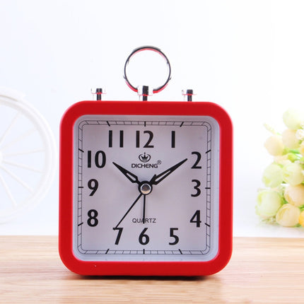 2 PCS Candy Color Office Home Student Square Alarm Clock(Red)-garmade.com