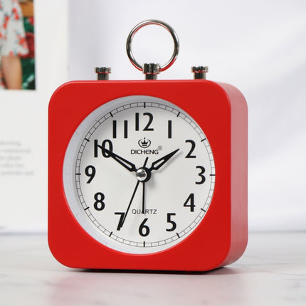 2 PCS Lazy Silent Small Alarm Clock Office Home Desktop Clock(Red)-garmade.com
