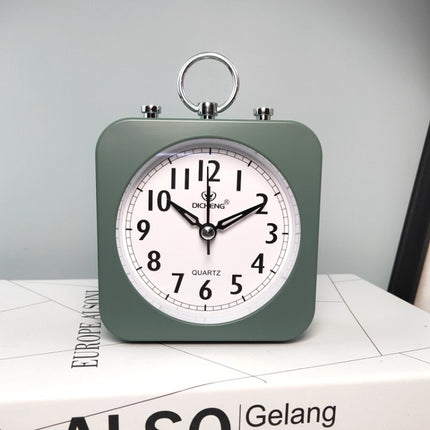 2 PCS Lazy Silent Small Alarm Clock Office Home Desktop Clock(Green)-garmade.com