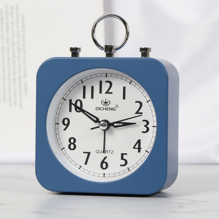 2 PCS Lazy Silent Small Alarm Clock Office Home Desktop Clock(Blue)-garmade.com