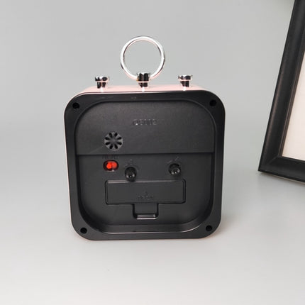 2 PCS Lazy Silent Small Alarm Clock Office Home Desktop Clock(Black)-garmade.com