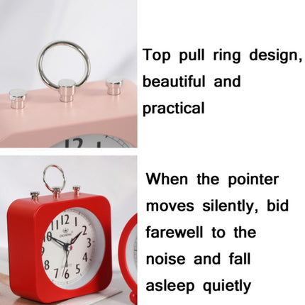 2 PCS Lazy Silent Small Alarm Clock Office Home Desktop Clock(Pink)-garmade.com