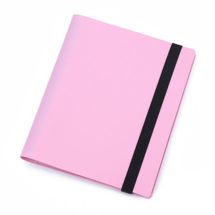 3 Inch Elastic Solid Color Photo Album Large Capacity Photo Star Card Storage Book, Number of internal paper pages: 3 Inch 288(Baby Pink)-garmade.com