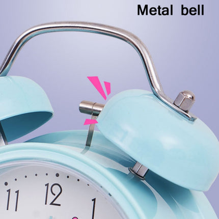 Student Cute Style Bell Alarm Clock Bedside Mute Clock With Light Specification： Y33 3 Inch (Blue)-garmade.com