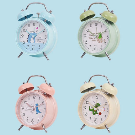 Student Cute Style Bell Alarm Clock Bedside Mute Clock With Light Specification： Y33 3 Inch (Green)-garmade.com