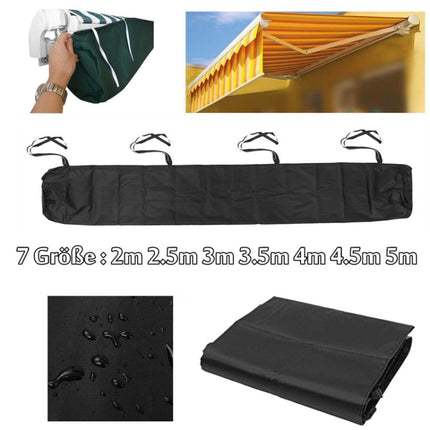Outdoor Patio Canopy Awning Waterproof Cover Retractable Dustproof Protective Cover, Size: 2m(Black)-garmade.com