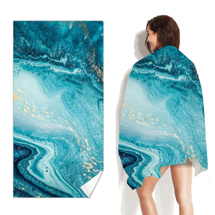 Double-Faced Velvet Quick-Drying Beach Towel Printed Microfiber Beach Swimming Towel, Size: 160 x 80cm(Vast Silver)-garmade.com