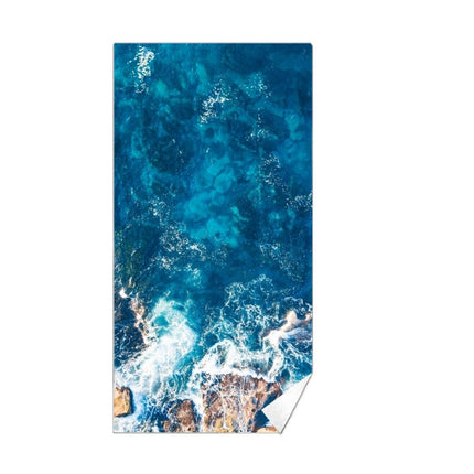 Double-Faced Velvet Quick-Drying Beach Towel Printed Microfiber Beach Swimming Towel, Size: 160 x 80cm(Sea Surface Water Pattern)-garmade.com