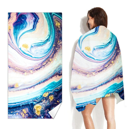 Double-Faced Velvet Quick-Drying Beach Towel Printed Microfiber Beach Swimming Towel, Size: 160 x 80cm(Galaxy)-garmade.com