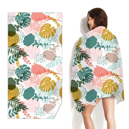 Double-Faced Velvet Quick-Drying Beach Towel Printed Microfiber Beach Swimming Towel, Size: 160 x 80cm(Fantasy Tree)-garmade.com