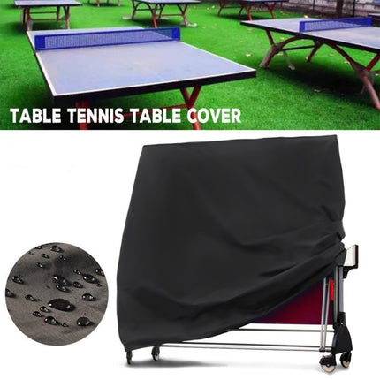 Outdoor Waterproof And Dustproof Table Tennis Table Cover, Size: 165x70x185cm(Black Outside Silver Inside)-garmade.com