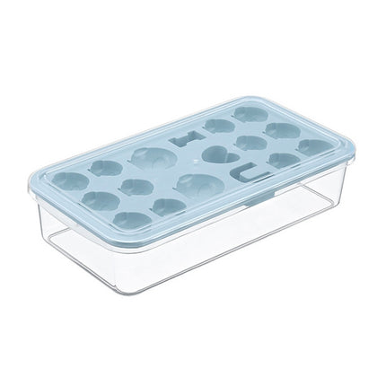 Creative DIY Home Ice Cream Mold Ice Lattice Penguin Shape Homemade Ice Cubes with Lid Ice Box(Blue)-garmade.com