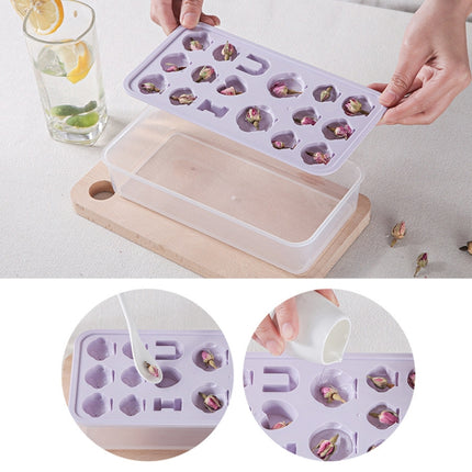 Creative DIY Home Ice Cream Mold Ice Lattice Penguin Shape Homemade Ice Cubes with Lid Ice Box(Blue)-garmade.com